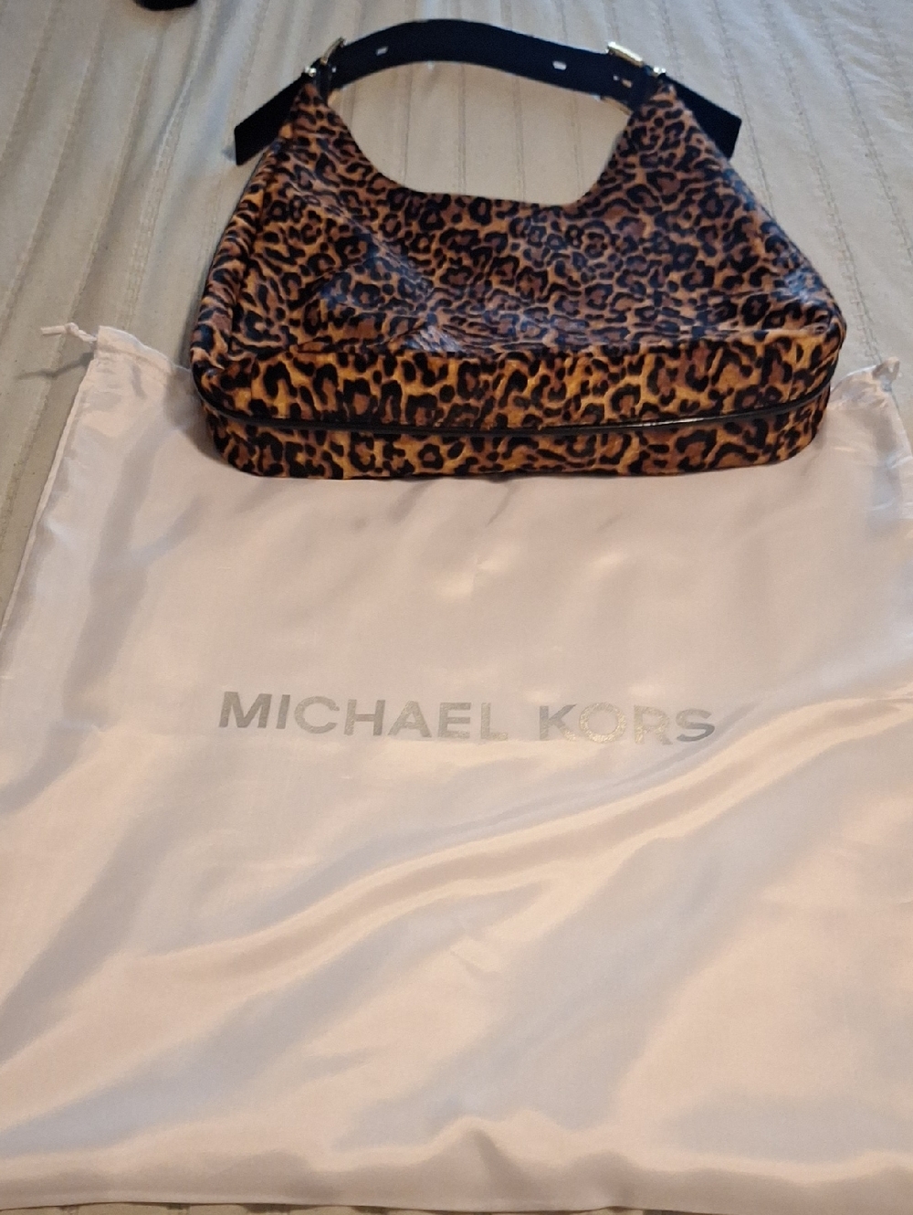 Michael Kors Leopard Print Shoulder Bag - Tan/Black
